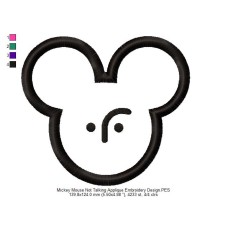 Mickey Mouse Not Talking Applique Embroidery Design